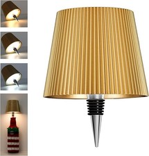 Beaeet Lampada Bottiglia LED Oro, Ricaricabile USB-C, Senza fili, IP54, 3 Tonali