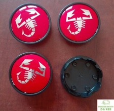 4 Tappi Coprimozzo per ABARTH 500 595 695 SS GRANDE PUNTO Cerchi in Lega 50mm