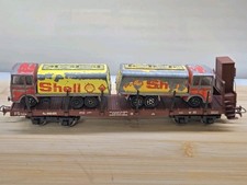 Rivarossi Como HO H0 OTTIMO CARRO PIANALE C/Poz Lima  TRASPORTO AUTOBOTTI SHELL