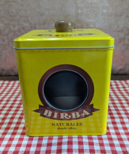 7" high SQUARE TIN CANISTER
