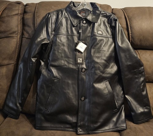 Giacca uomo rosso pelle nera - giacca,