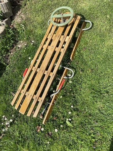 Slitta vintage legno - slitta,