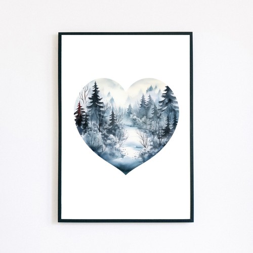 Cuore inverno paesaggio - inverno,