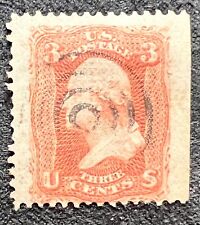 US Sc #88 Used HR Strong Grill  3 Cent Washington 1867-68 3 large margins 