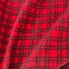 Tessuto Velluto Cotone Scozzese Rosso 50 Cm 7666