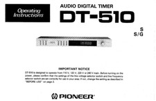 pioneer DT-510 TIMER DIGITALE AUDIO manuale operativo su carta a4