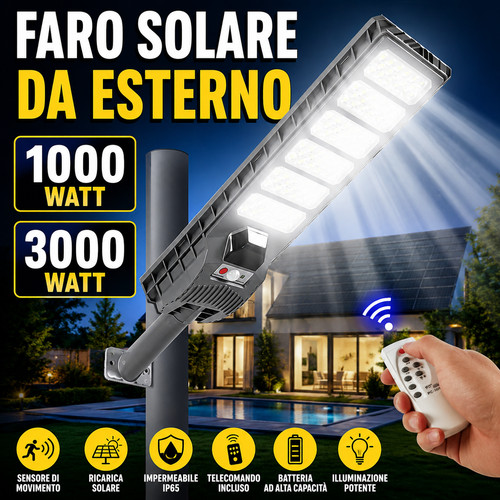 Faro led solare 1000w con - 1000w,