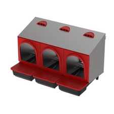 Nido per Polli in Metallo 3 Scomparti Nido per Galline con Nidi Inclinati