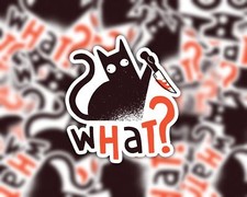 Coltello gatto cosa? Adesivo