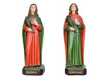 Saint Cosmas and Damian resin statue cm. 60 (23,62'') with glass eyes
