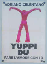 poster YUPPI DU Adriano Celentano POSTER pubblicità Claudia Mori 1975 RARO orig!