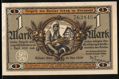 Notgeld erbach odw 1918 1 - i., 1918,