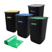 SET 4 PATTUMIERE RACCOLTA DIFFERENZIATA CON 10 SACCHI IMMONDIZIA PROFUMATI