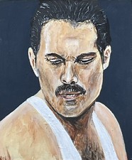 Quadro Pop Art acrilico originale Freddie Mercury della regina su tavola tela
