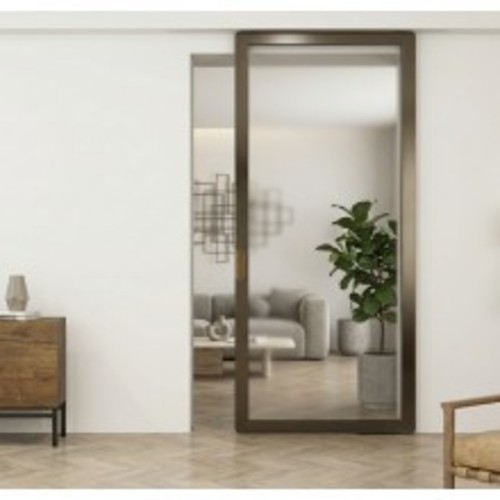 Porta scorrevole con vetro