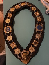 collare di loggia massonico , lodge collar Roab gioiello di loggia raro.