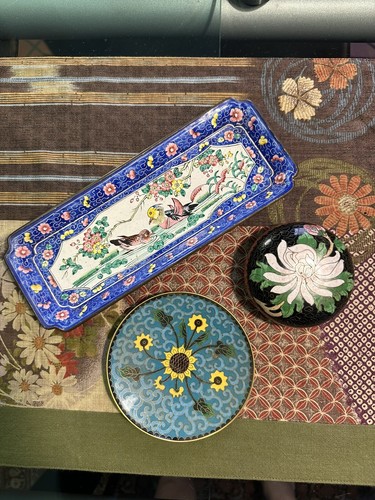 Lotto oggetti cloisonne - cloisonne,