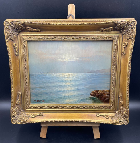 Quadro paesaggio alba sul - sul, mare