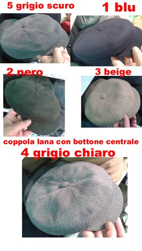 Cappello coppola lana bottone - coppola,