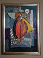 Paolo San Lorenzo Quadro Olio Su Tela Dipinto Portale 50x70 Con Cornice 