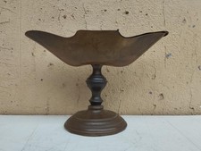 ANTICA XIX sec NAVETTA NAVICELLA LITURGICA INCENSIERE DA ALTARE IN BRONZO LISCIA