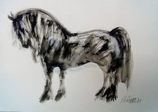 Quadro "Cavallo" carta 30 x 42