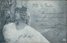 z753 cartolina mlle de tender attrice actress movie star personaggi famosi