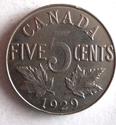 1929 canada centesimi alto - canada, 5