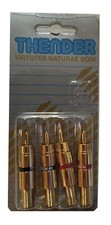 THENDER 49-089L 4 CONNETTORI PLUG RCA CONTATTI PLACCATI ORO A SALDARE CAVO Ø 6MM