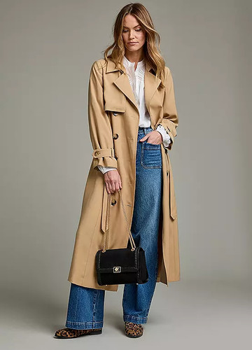 Cappotto trench con - cintura, in