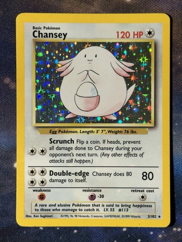 Chansey 102 set base holo - chansey, 3/102