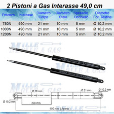 2 PISTONI A GAS MOLLA PER