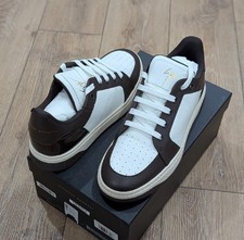 $595 Uomo Giuseppe Zanotti Colorblock Pelle Sneakers Basse Bianco/Marrone 45 12