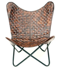 Sedia A Farfalla In Vera Pelle