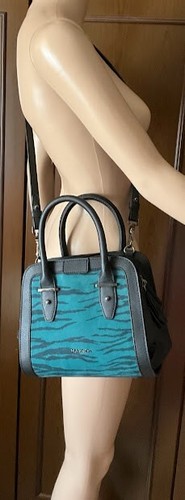 Leather bag with - suede, inserts