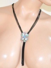 Collana lunga donna nera oro