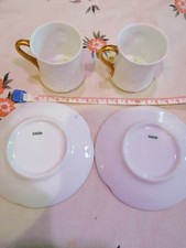 Coppia Di Tazzine,vecchio GINORI,bassorilievo istoriato,fate angeli fioriVINTAGE