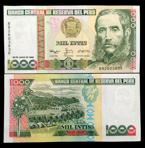 Peru 1000 intis banknote - 1000,