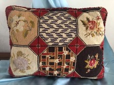 Cuscino punto ago Becara 1964 velluto cerniera copricuscino e bordo 17x13