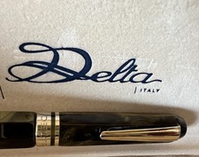 🔴 DELTA penna sfera marmorizzata sfaccettata e ARGENTO 925 scrive con scatola