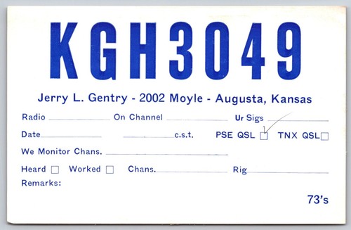 Scheda qsl radio kgh3049 - scheda,
