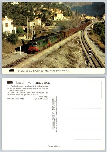 Cartolina treno merci breil - treno,