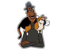 Adesivo cartone animato uomo e