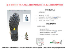 CHIODI CALZATURE SCARPONI CACCIA CON/SENZA NEVE GHIACCIO -20 pz - NO CHIAVE