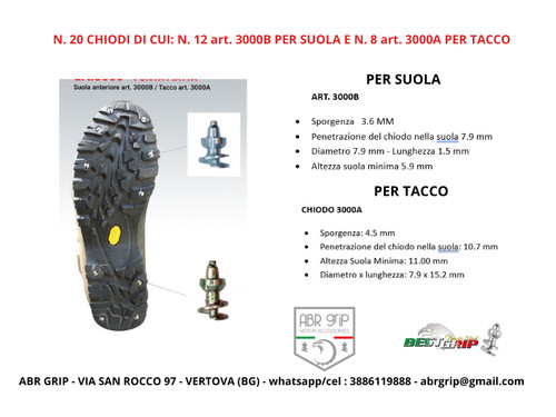 Chiodi calzature scarponi - chiodi,