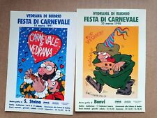 2 cartoline 2 - VEDRANA di BUDRIO, BO. - CARNEVALE 1990 e 1991 - bolli e timbri