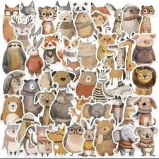 50 adesivi dolci animali