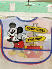 CONFEZIONE DA 2 BAVAGLINI DISNEY (Blu e Rosso) IN POLIETILENE