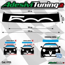 Fascia Parasole Fiat 500 Cinquecento - Intagliata Nero Opaco