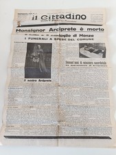 Giornale Il Cittadino Monza e circondario 26 febbraio 1938 è morto monsignor